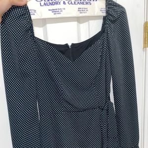 Black polka dot dress